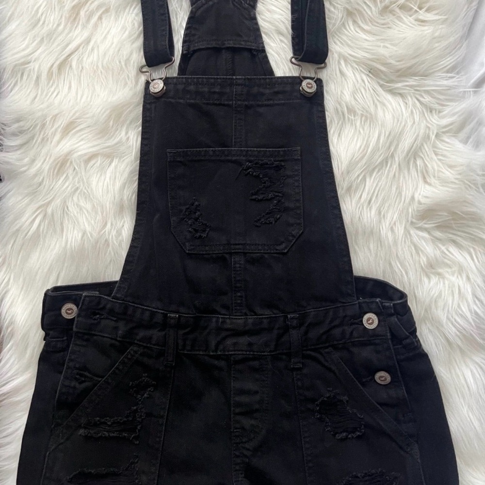 Hollister Black Low Rise Overalls | XS